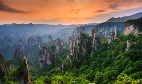 Zhangjiajie National Forest Park - En Magisk Skog Med Stora Sandstensformationer!